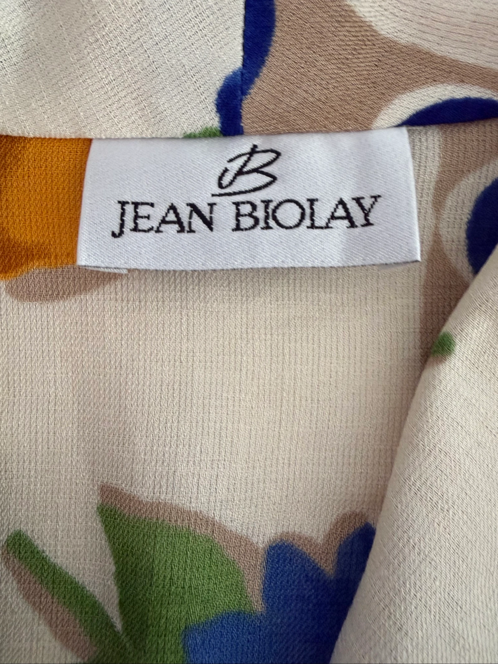 Vestido camisero vintage Jean Biolay com estampa de frutas e flores - T50 (Ótimo estado) – photo 3